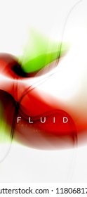 Fluid flowing wave abstract background, vector techno design