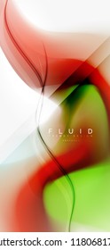 Fluid flowing wave abstract background, vector techno design