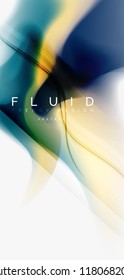 Fluid flowing wave abstract background, vector techno design