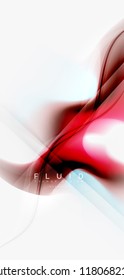 Fluid flowing wave abstract background, vector techno design
