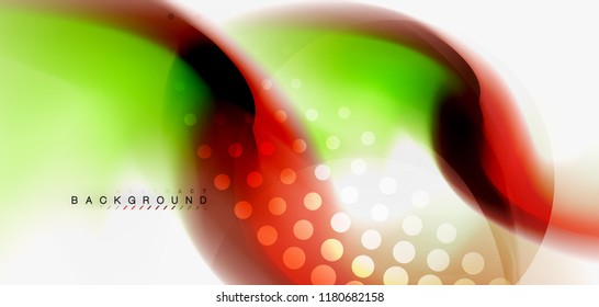 Fluid flowing wave abstract background, vector techno design