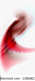 Fluid flowing wave abstract background, vector techno design