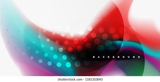 Fluid flowing wave abstract background, vector techno design