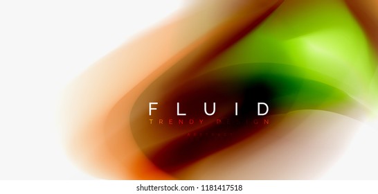 Fluid flowing wave abstract background, vector techno design