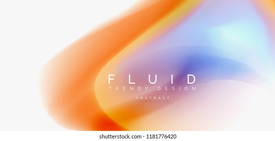 Fluid flowing wave abstract background, vector techno design