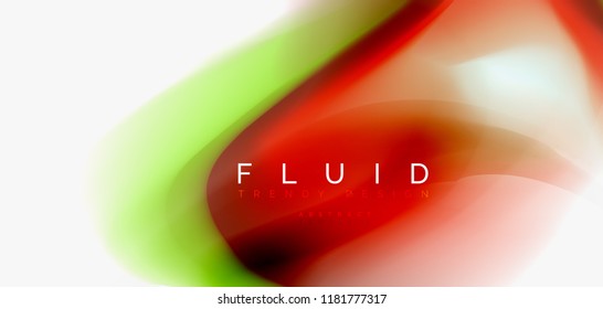 Fluid flowing wave abstract background, vector techno design