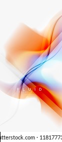 Fluid flowing wave abstract background, vector techno design