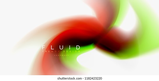 Fluid flowing wave abstract background, vector techno design