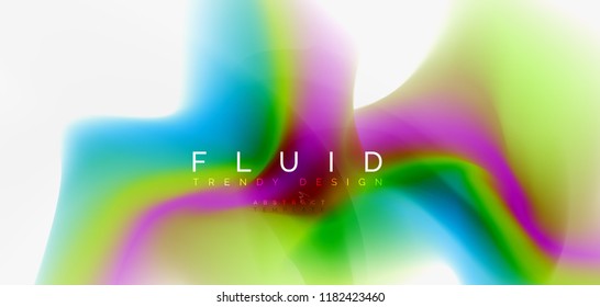 Fluid flowing wave abstract background, vector techno design