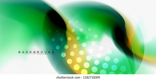 Fluid flowing wave abstract background, vector techno design