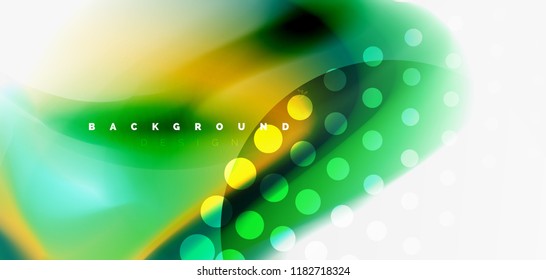 Fluid flowing wave abstract background, vector techno design