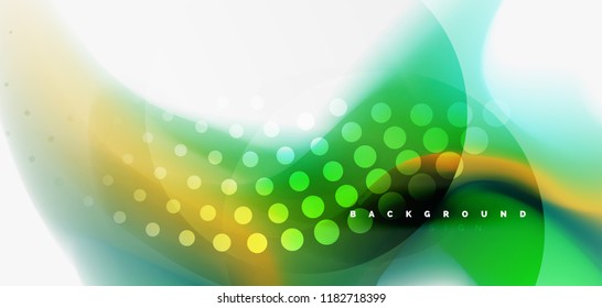 Fluid flowing wave abstract background, vector techno design