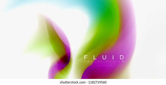 Fluid flowing wave abstract background, vector techno design