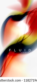 Fluid flowing wave abstract background, vector techno design