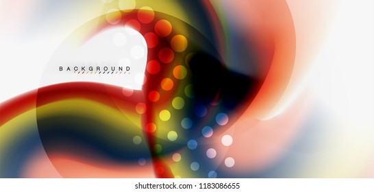 Fluid flowing wave abstract background, vector techno design