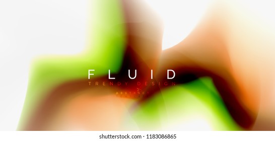 Fluid flowing wave abstract background, vector techno design
