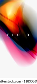 Fluid flowing wave abstract background, vector techno design