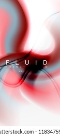 Fluid flowing wave abstract background, vector techno design
