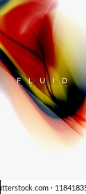 Fluid flowing wave abstract background, vector techno design