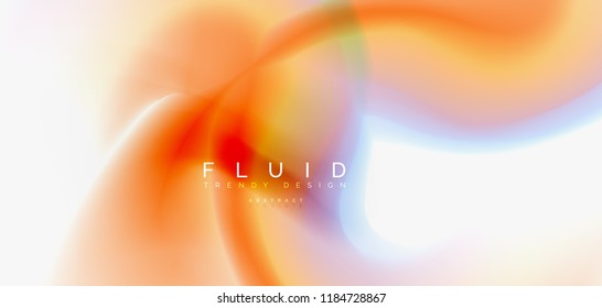 Fluid flowing wave abstract background, vector techno design