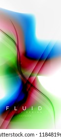 Fluid flowing wave abstract background, vector techno design