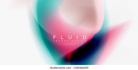 Fluid flowing wave abstract background, vector techno design