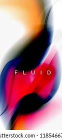 Fluid flowing wave abstract background, vector techno design
