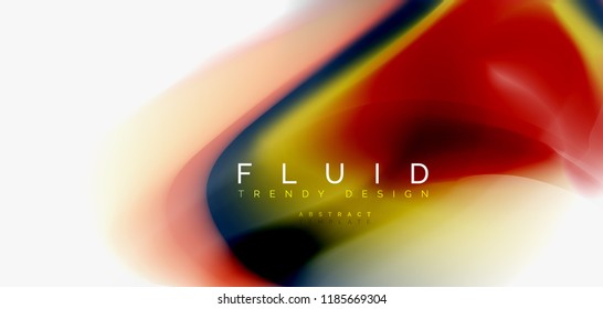 Fluid flowing wave abstract background, vector techno design