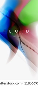 Fluid flowing wave abstract background, vector techno design