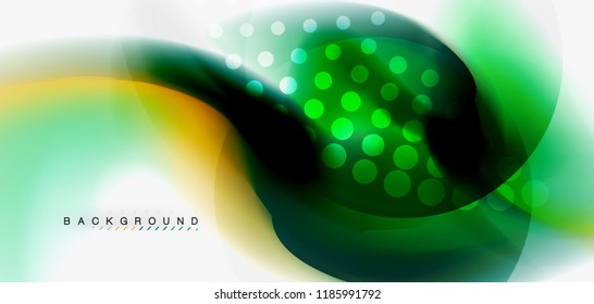 Fluid flowing wave abstract background, vector techno design
