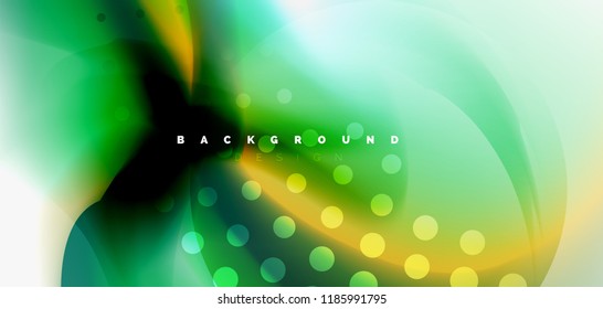 Fluid flowing wave abstract background, vector techno design