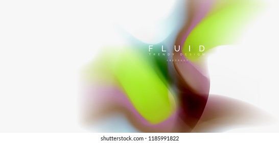 Fluid flowing wave abstract background, vector techno design