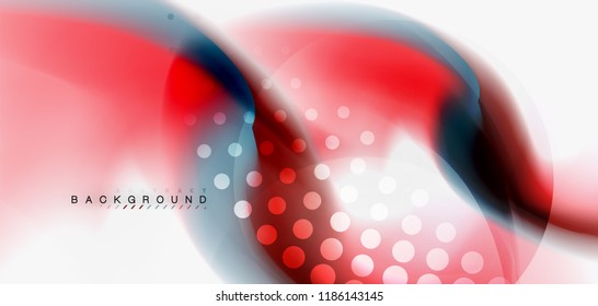 Fluid flowing wave abstract background, vector techno design