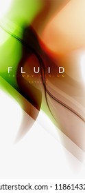 Fluid flowing wave abstract background, vector techno design