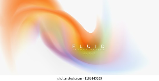 Fluid flowing wave abstract background, vector techno design
