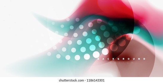 Fluid flowing wave abstract background, vector techno design
