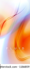 Fluid flowing wave abstract background, vector techno design