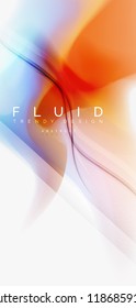 Fluid flowing wave abstract background, vector techno design
