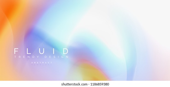 Fluid flowing wave abstract background, vector techno design
