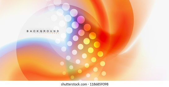 Fluid flowing wave abstract background, vector techno design