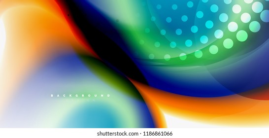 Fluid flowing wave abstract background, vector techno design