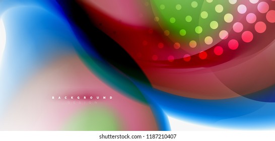 Fluid flowing wave abstract background, vector techno design