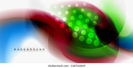Fluid flowing wave abstract background, vector techno design