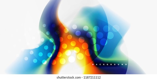 Fluid flowing wave abstract background, vector techno design
