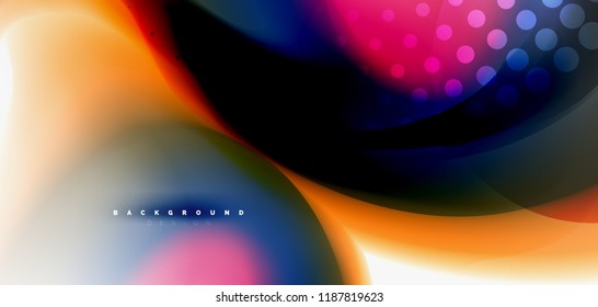 Fluid flowing wave abstract background, vector techno design