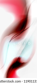 Fluid flowing wave abstract background, vector techno design