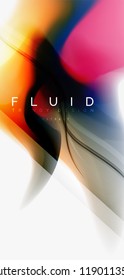 Fluid flowing wave abstract background, vector techno design