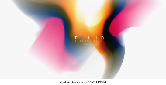 Fluid flowing wave abstract background, vector techno design