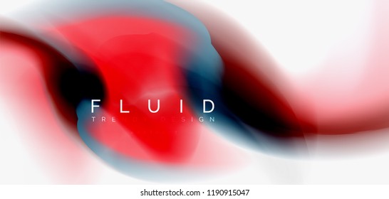 Fluid flowing wave abstract background, vector techno design
