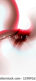 Fluid flowing wave abstract background, vector techno design